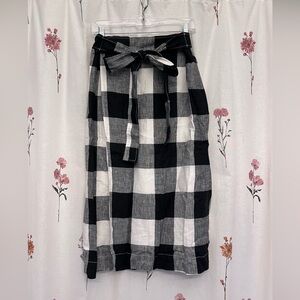 Everlane Black and White Plaid Maxi Skirt